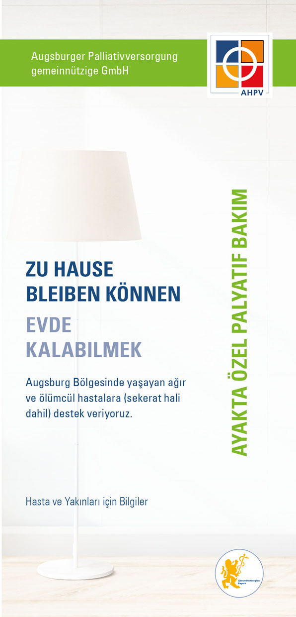 Flyer SAPV für Angehörige türkisch AHPV Augsburger Hospiz- und Palliativversorgung